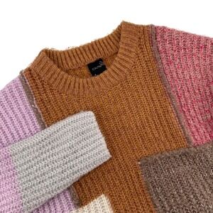 Cliche Colorblock Wool Blend Patchwork Knit Sweater Women's Size Medium